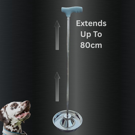 No-Bend Dog or cat Water/Food bowl with Extendable Handle, 'SMALL' size.