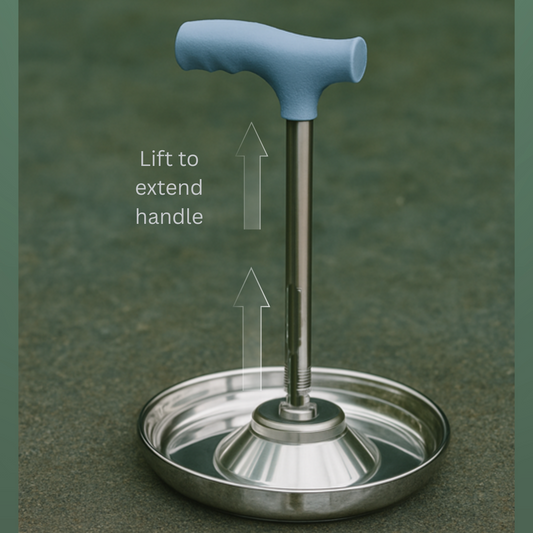 No-Bend Dog or cat Water/Food bowl with Extendable Handle, 'LARGE' size.